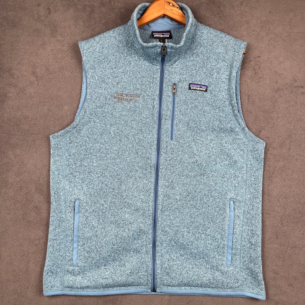 Patagonia Better Sweater Vest Mens Large Blue Full Zip Fleece 25882 Jackson Hole